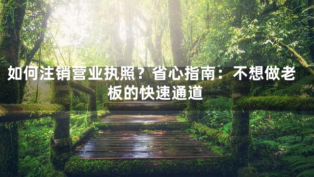如何注销营业执照？省心指南：不想做老板的快速通道