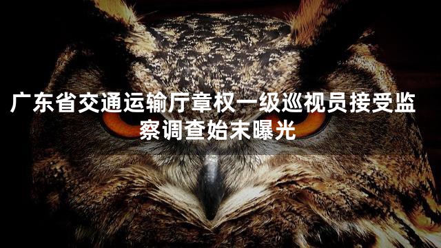 广东省交通运输厅章权一级巡视员接受监察调查始末曝光