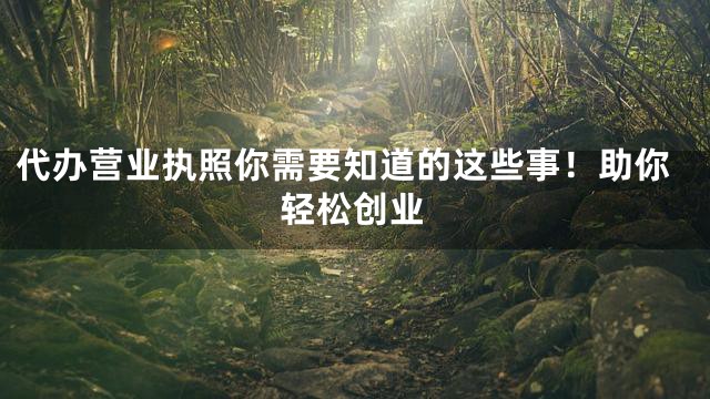 代办营业执照你需要知道的这些事！助你轻松创业