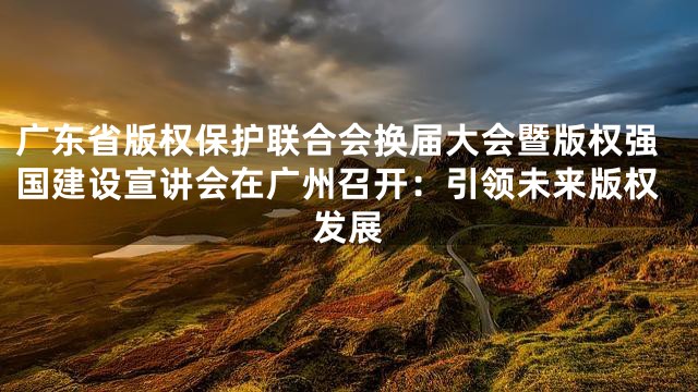 广东省版权保护联合会换届大会暨版权强国建设宣讲会在广州召开：引领未来版权发展