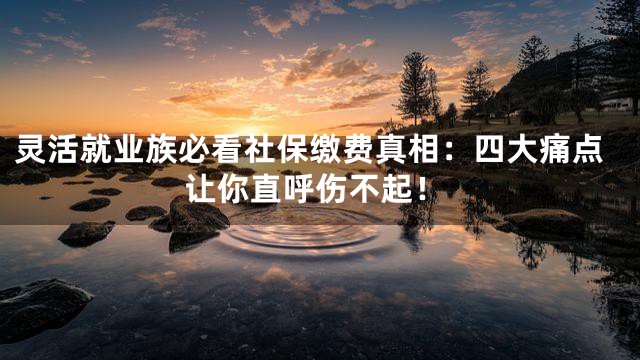 灵活就业族必看社保缴费真相：四大痛点让你直呼伤不起！