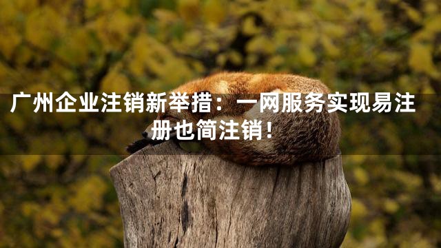 广州企业注销新举措：一网服务实现易注册也简注销！