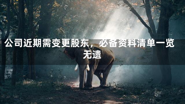 公司近期需变更股东，必备资料清单一览无遗