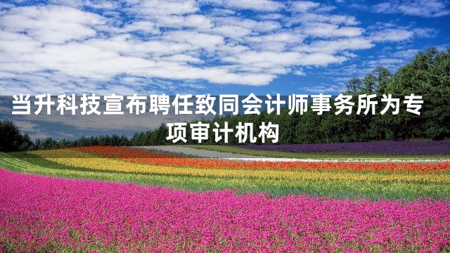 当升科技宣布聘任致同会计师事务所为专项审计机构