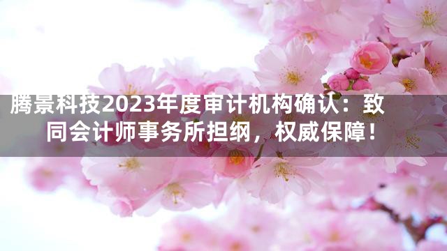 腾景科技2023年度审计机构确认：致同会计师事务所担纲，权威保障！