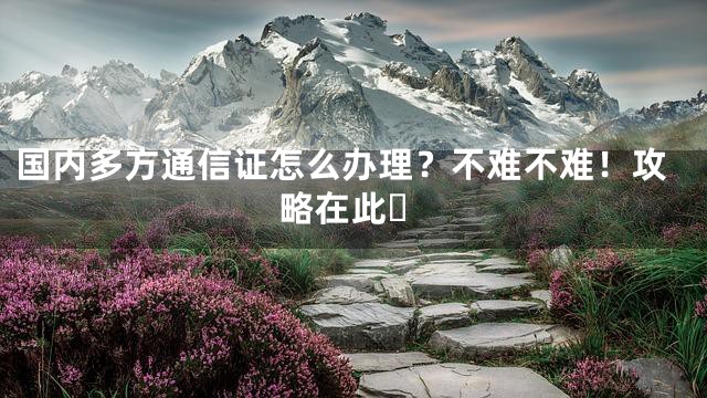 国内多方通信证怎么办理？不难不难！攻略在此️