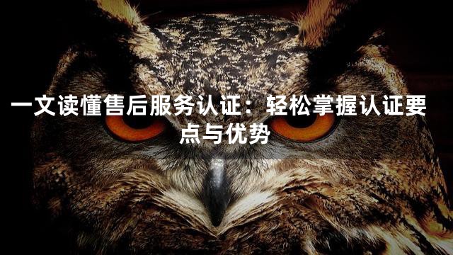 一文读懂售后服务认证：轻松掌握认证要点与优势