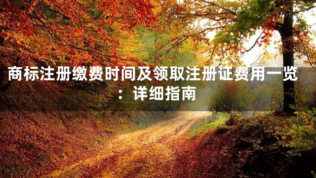 商标注册缴费时间及领取注册证费用一览：详细指南