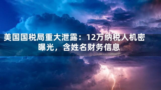 美国国税局重大泄露：12万纳税人机密曝光，含姓名财务信息