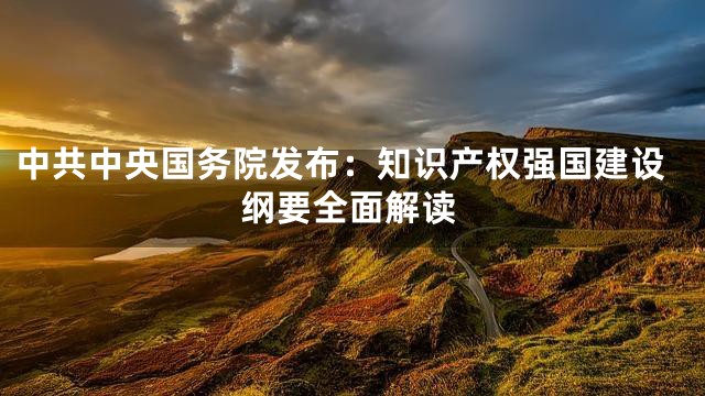 中共中央国务院发布：知识产权强国建设纲要全面解读