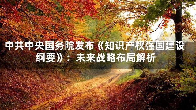 中共中央国务院发布《知识产权强国建设纲要》：未来战略布局解析