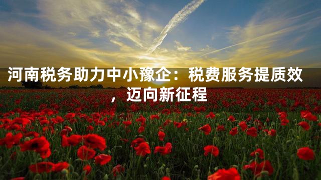 河南税务助力中小豫企：税费服务提质效，迈向新征程