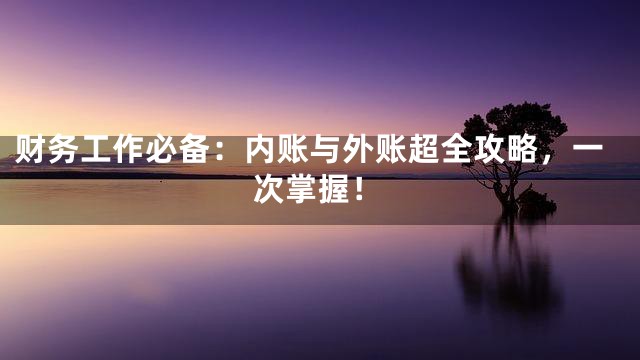财务工作必备：内账与外账超全攻略，一次掌握！