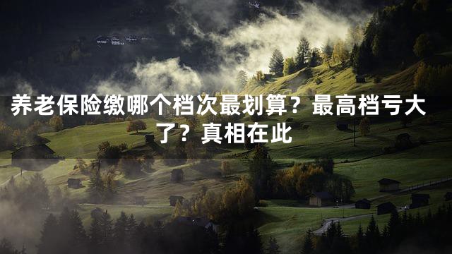 养老保险缴哪个档次最划算？最高档亏大了？真相在此