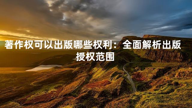 著作权可以出版哪些权利：全面解析出版授权范围