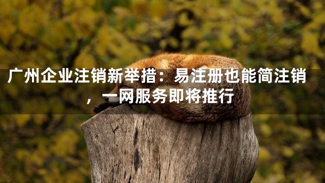 广州企业注销新举措：易注册也能简注销，一网服务即将推行