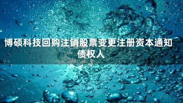 博硕科技回购注销股票变更注册资本通知债权人