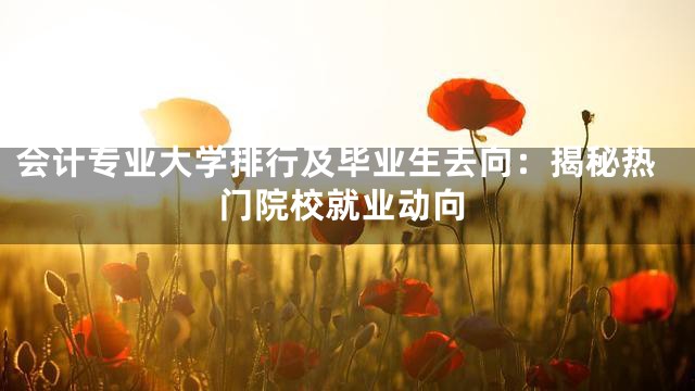 会计专业大学排行及毕业生去向：揭秘热门院校就业动向