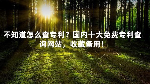 不知道怎么查专利？国内十大免费专利查询网站，收藏备用！