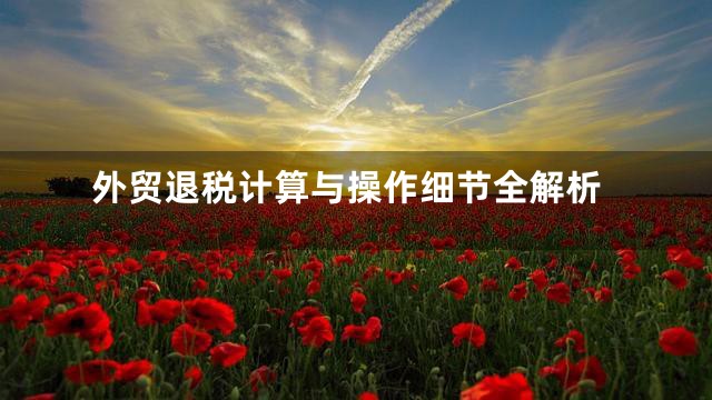 外贸退税计算与操作细节全解析