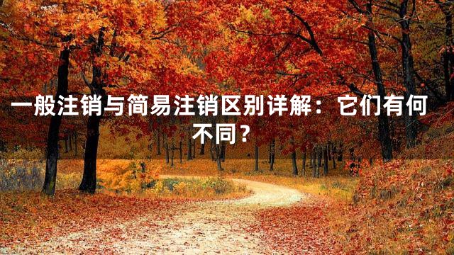 一般注销与简易注销区别详解：它们有何不同？