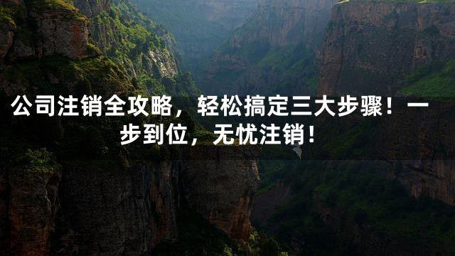 公司注销全攻略，轻松搞定三大步骤！一步到位，无忧注销！