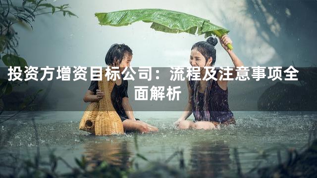投资方增资目标公司：流程及注意事项全面解析