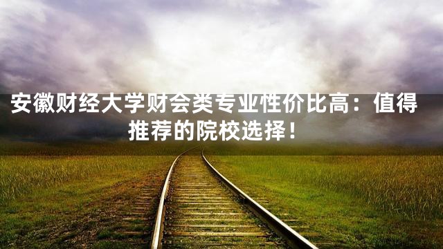 安徽财经大学财会类专业性价比高：值得推荐的院校选择！