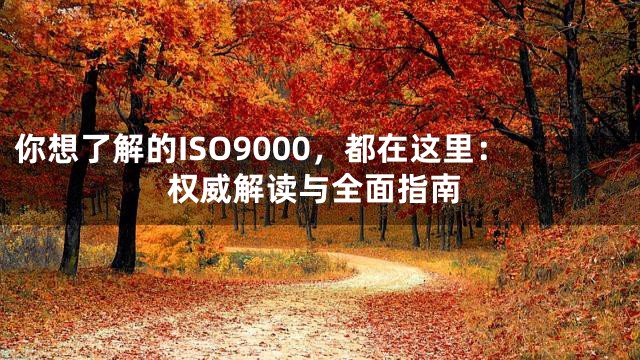 你想了解的ISO9000，都在这里：权威解读与全面指南