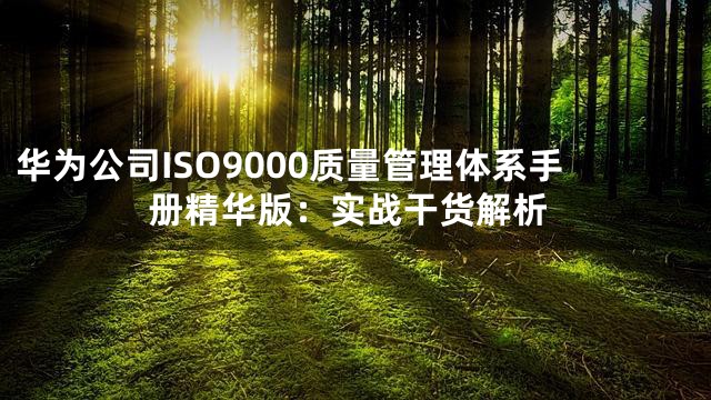 华为公司ISO9000质量管理体系手册精华版：实战干货解析