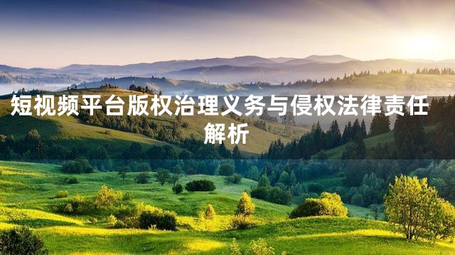 短视频平台版权治理义务与侵权法律责任解析