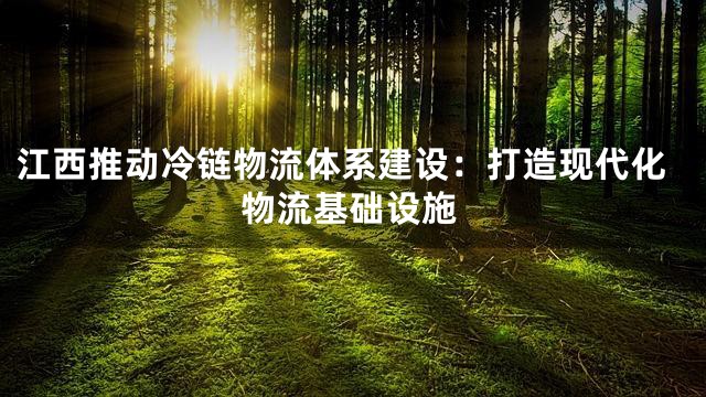 江西推动冷链物流体系建设：打造现代化物流基础设施