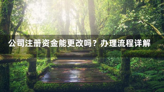 公司注册资金能更改吗？办理流程详解