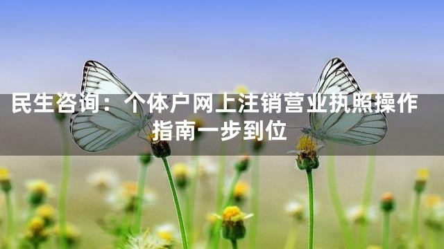 民生咨询：个体户网上注销营业执照操作指南一步到位