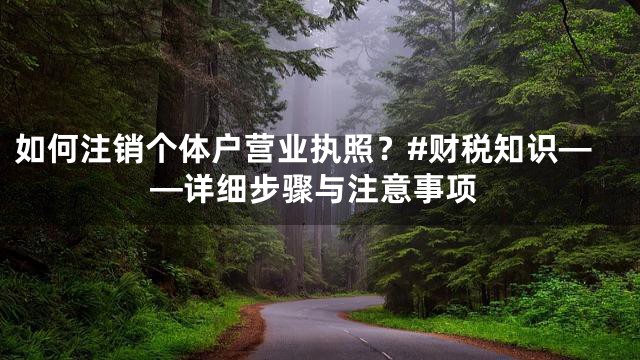 如何注销个体户营业执照？#财税知识——详细步骤与注意事项