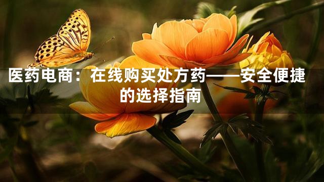 医药电商：在线购买处方药——安全便捷的选择指南