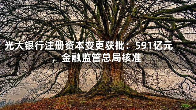 光大银行注册资本变更获批：591亿元，金融监管总局核准