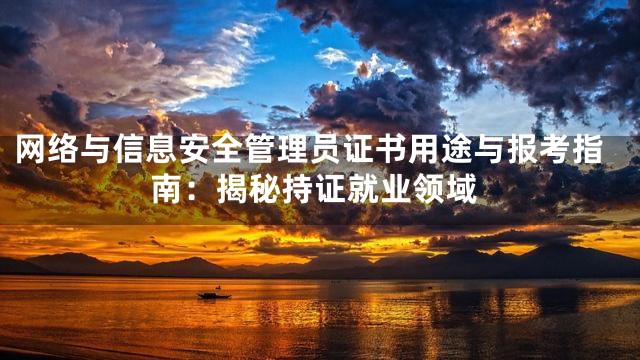 网络与信息安全管理员证书用途与报考指南：揭秘持证就业领域