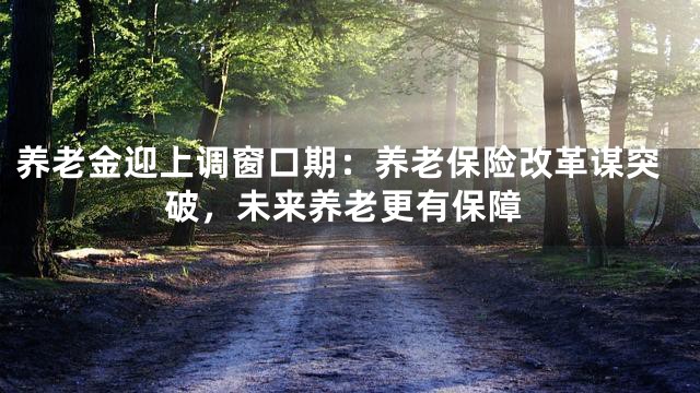 养老金迎上调窗口期：养老保险改革谋突破，未来养老更有保障