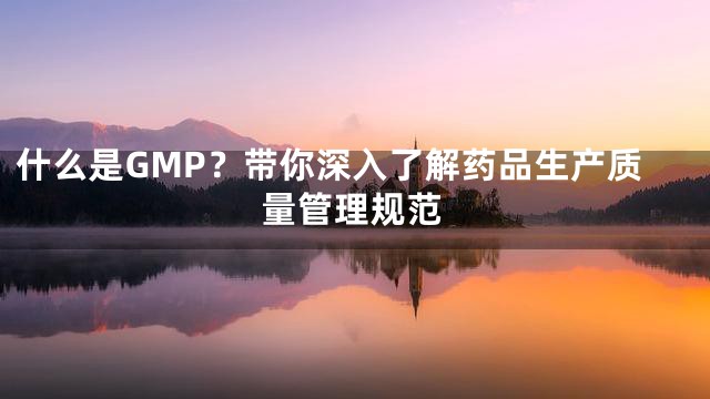 什么是GMP？带你深入了解药品生产质量管理规范