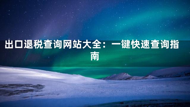 出口退税查询网站大全：一键快速查询指南