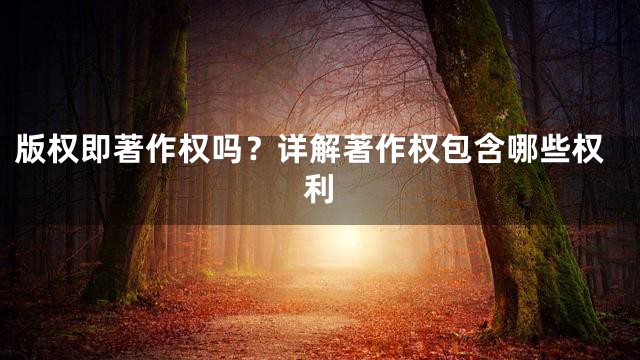 版权即著作权吗？详解著作权包含哪些权利