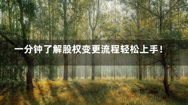 一分钟了解股权变更流程轻松上手！