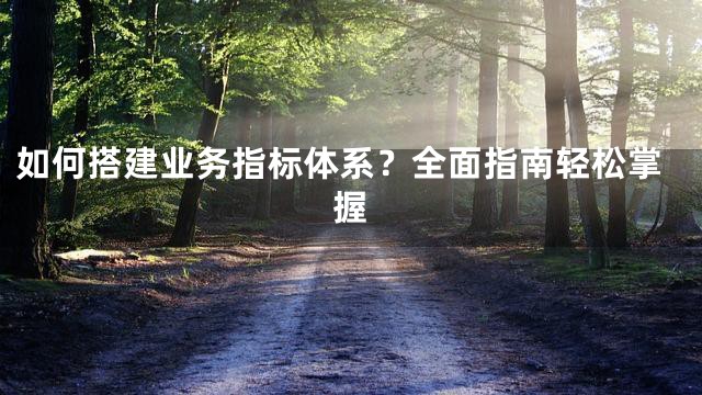 如何搭建业务指标体系？全面指南轻松掌握