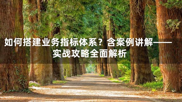 如何搭建业务指标体系？含案例讲解——实战攻略全面解析