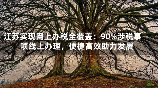 江苏实现网上办税全覆盖：90%涉税事项线上办理，便捷高效助力发展