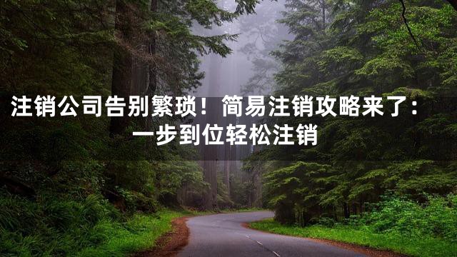 注销公司告别繁琐！简易注销攻略来了：一步到位轻松注销