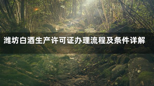 潍坊白酒生产许可证办理流程及条件详解