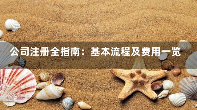公司注册全指南：基本流程及费用一览
