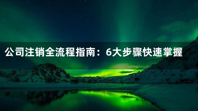 公司注销全流程指南：6大步骤快速掌握